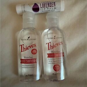 Young Living Thieves Hand Sanitizer Set with Lavender Lip Balm